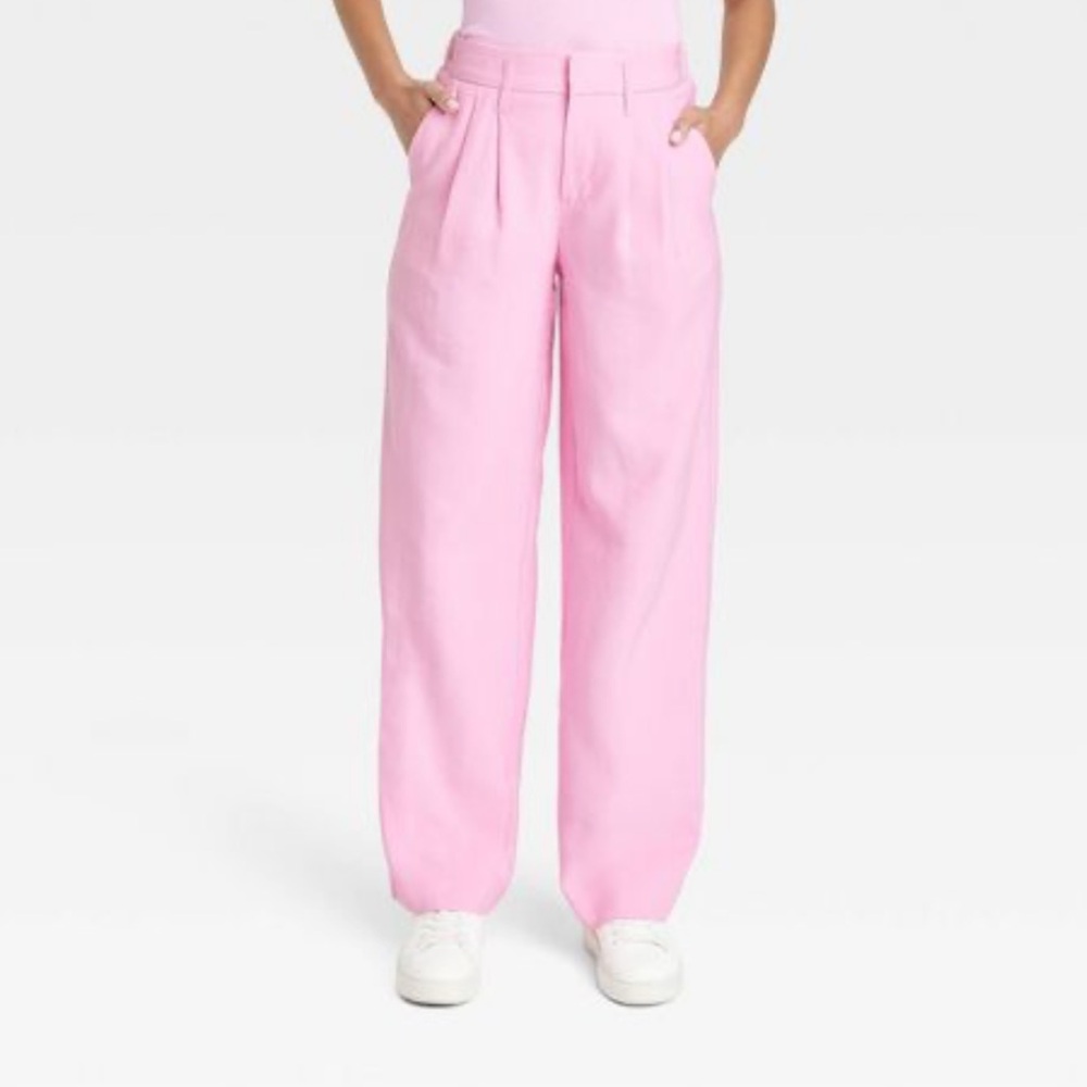 High-Rise Straight Trousers